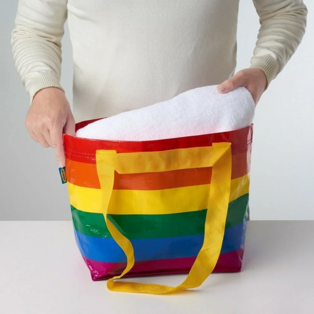 NEW IKEA STORSTMOMMA Rainbow Pride Multicolored Small Reusable Bag